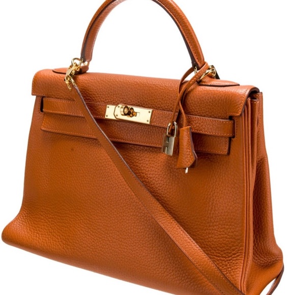 Hermes Clemence Kelly II Retourne 32 Leather Handbag - Picture 3 of 7